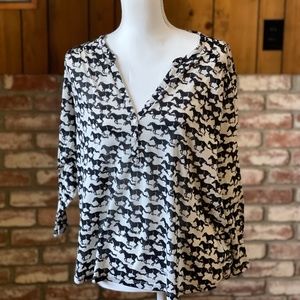 Long Sleeve Blouse, Horse pattern